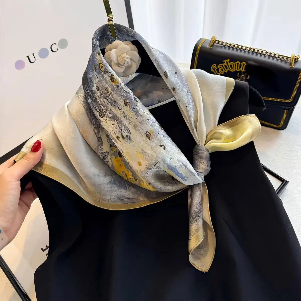 Elegant 100% Natural Silk Square Scarf