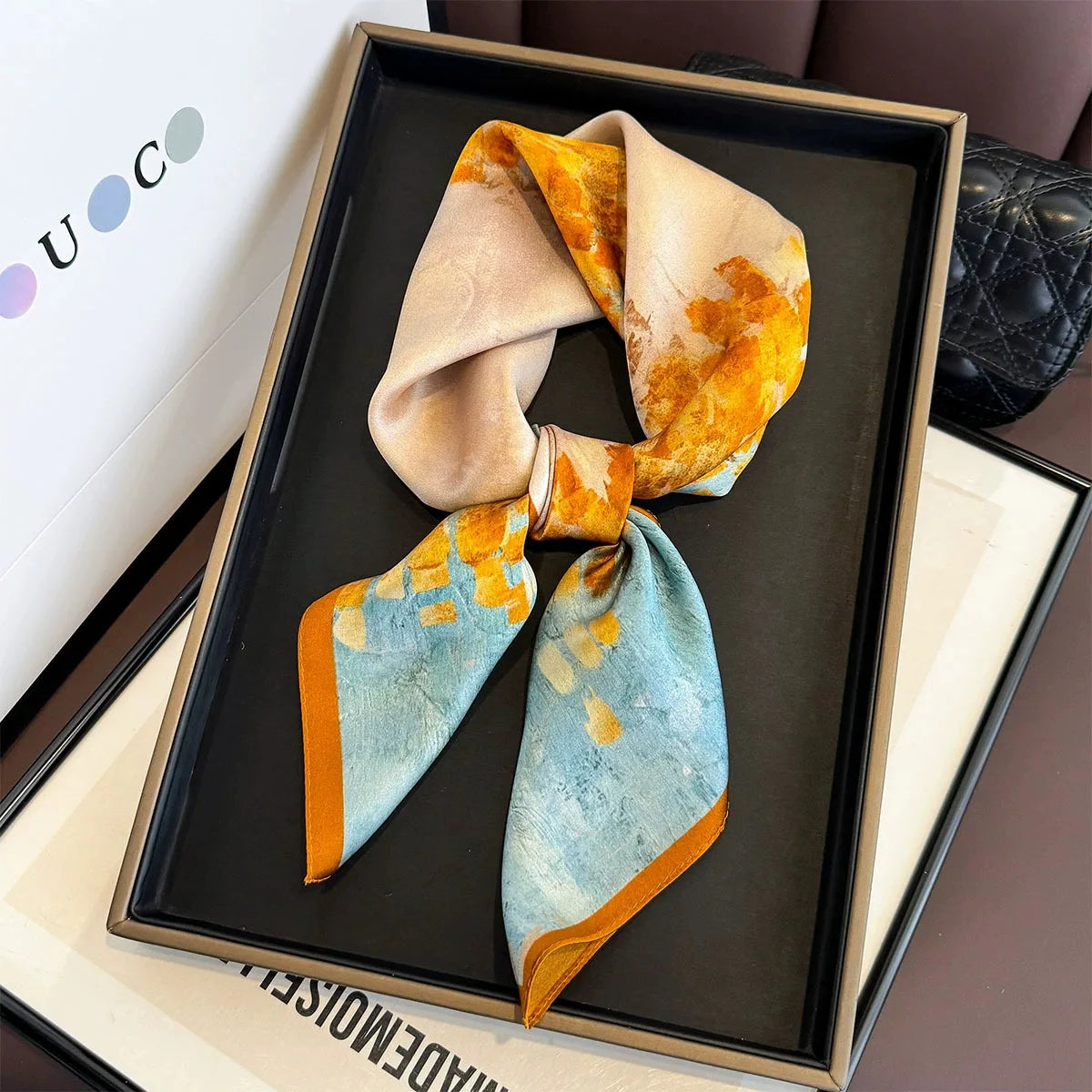 Elegant 100% Natural Silk Square Scarf