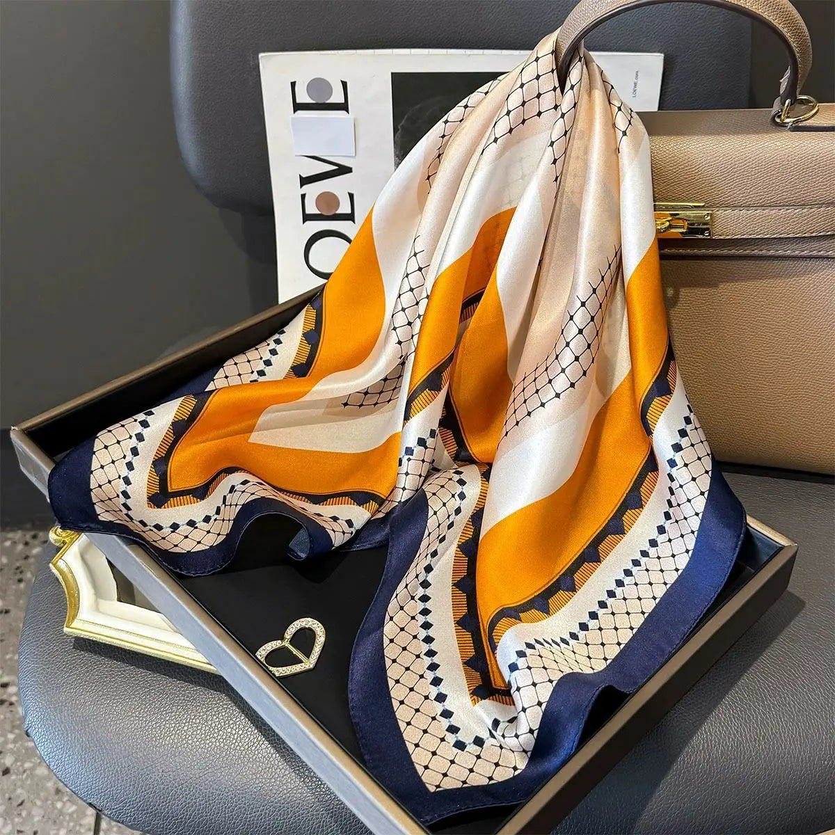 Elegant 100% Natural Silk Square Scarf