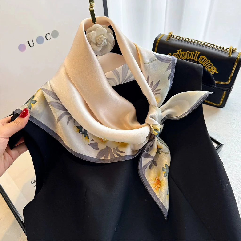 Elegant 100% Natural Silk Square Scarf