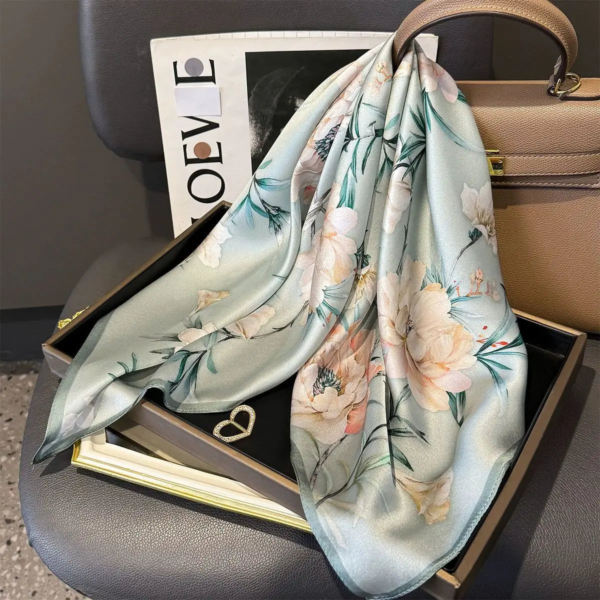 Elegant 100% Natural Silk Square Scarf