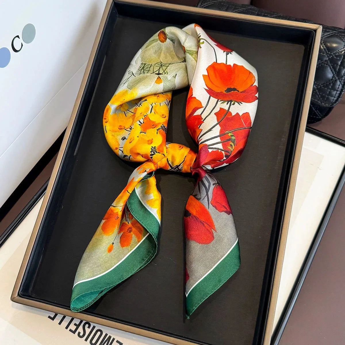 Elegant 100% Natural Silk Square Scarf