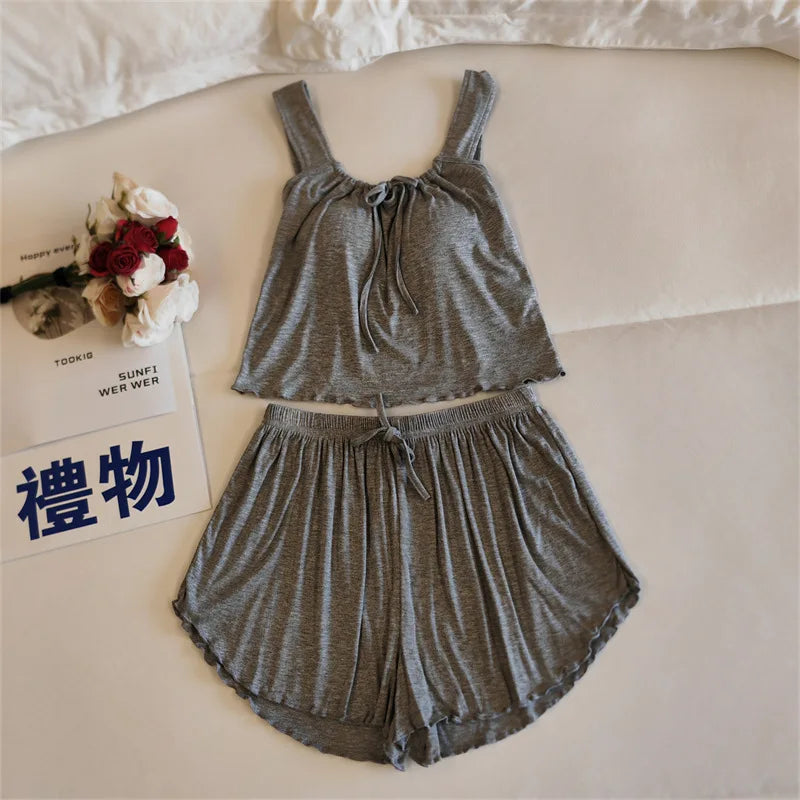 Modal Sleeveless Pajama Two-Piece Set