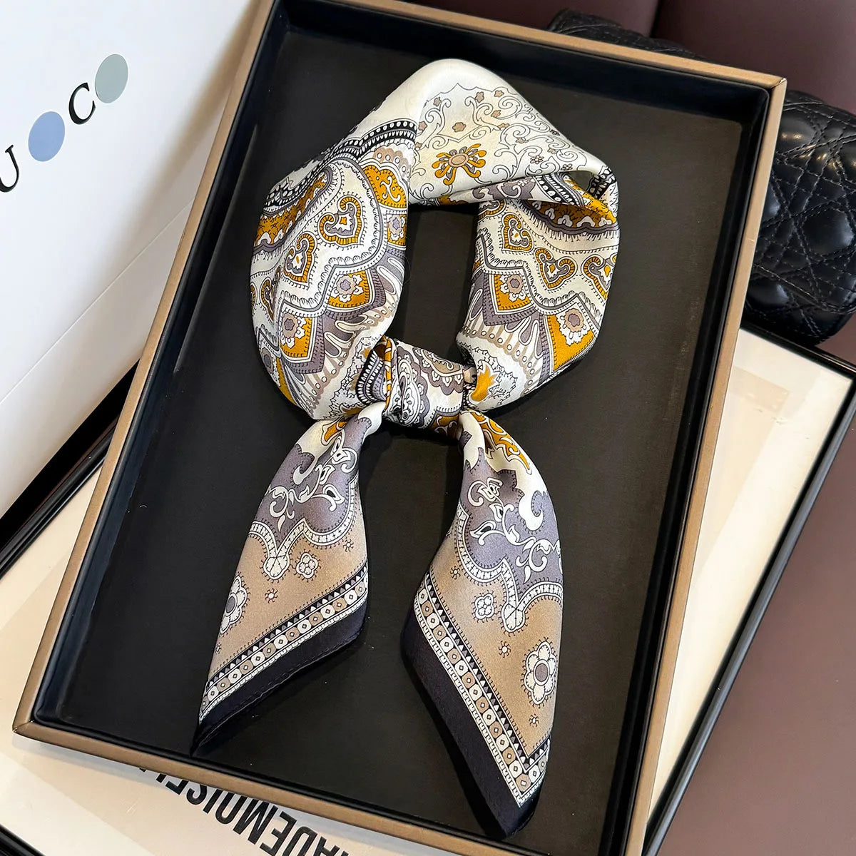 Elegant 100% Natural Silk Square Scarf