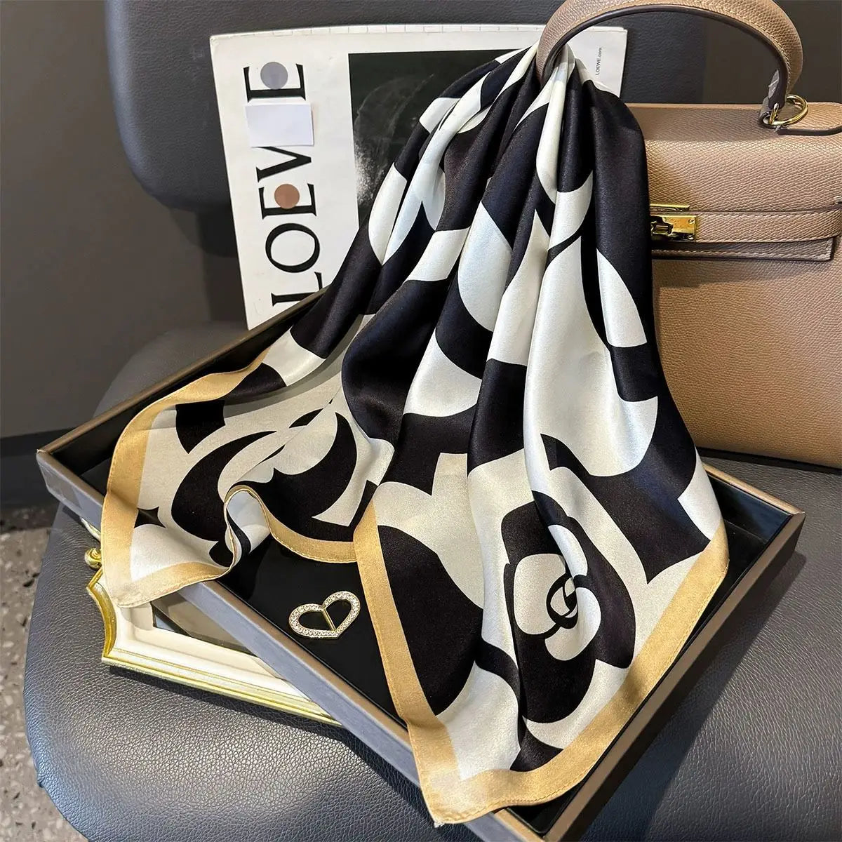 Elegant 100% Natural Silk Square Scarf