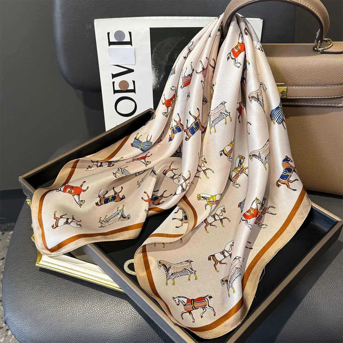Elegant 100% Natural Silk Square Scarf