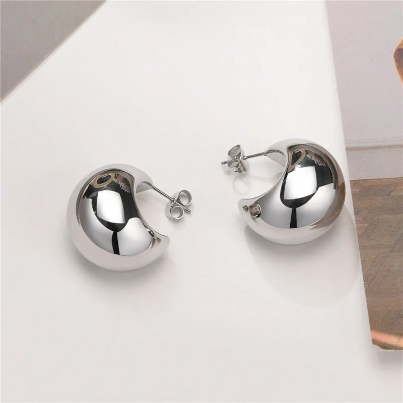 Lightweight Smooth Gold Teardrop Earrings
