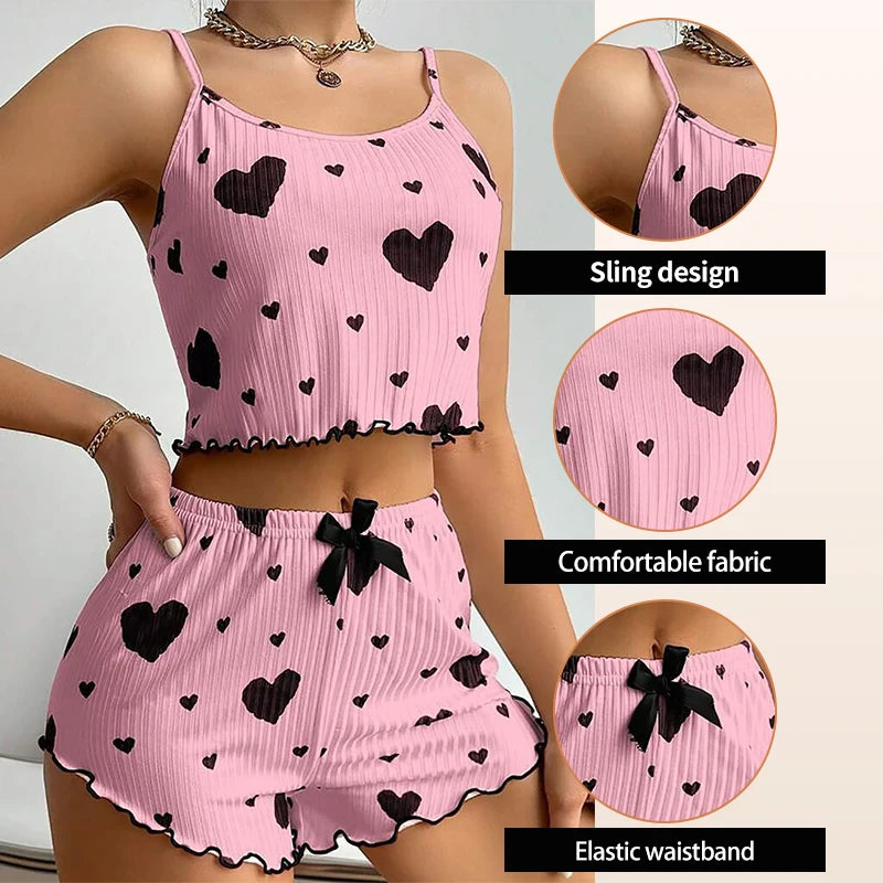 Soft Printed Tank and Shorts Sleepwear