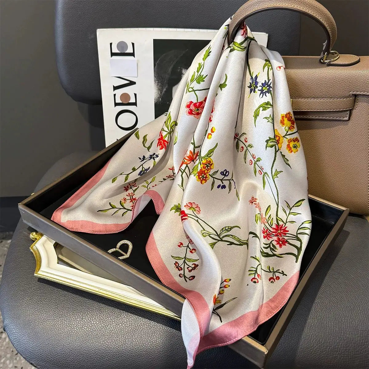 Elegant 100% Natural Silk Square Scarf