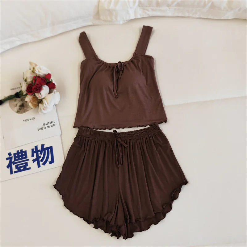 Modal Sleeveless Pajama Two-Piece Set