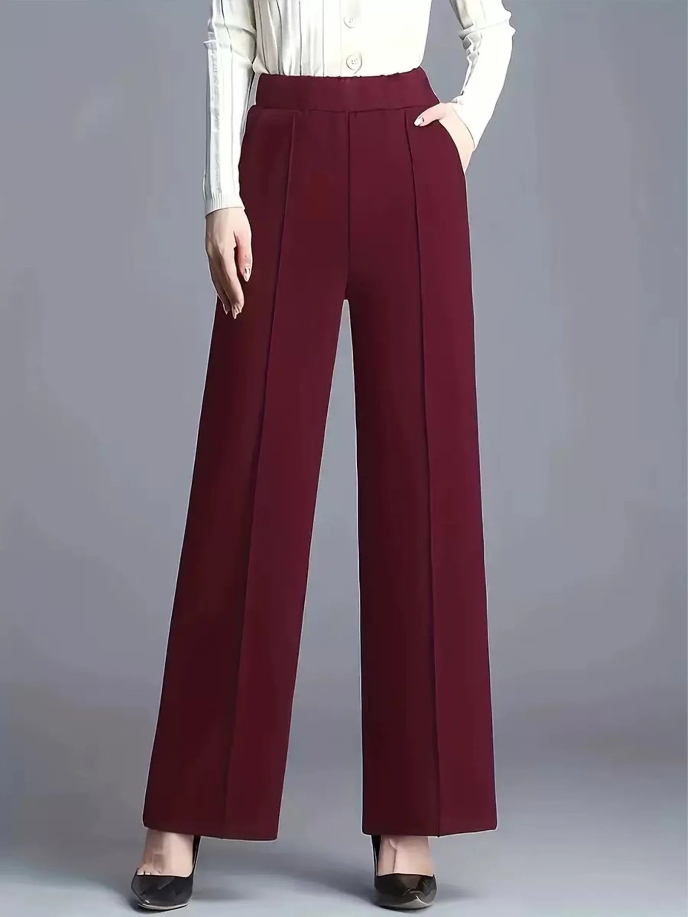 High-Waist Wide Leg Casual Pants