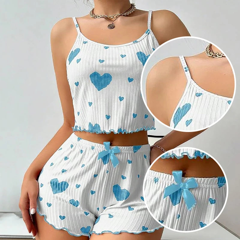Soft Printed Tank and Shorts Sleepwear