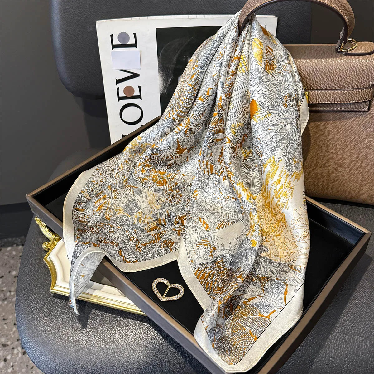 Elegant 100% Natural Silk Square Scarf