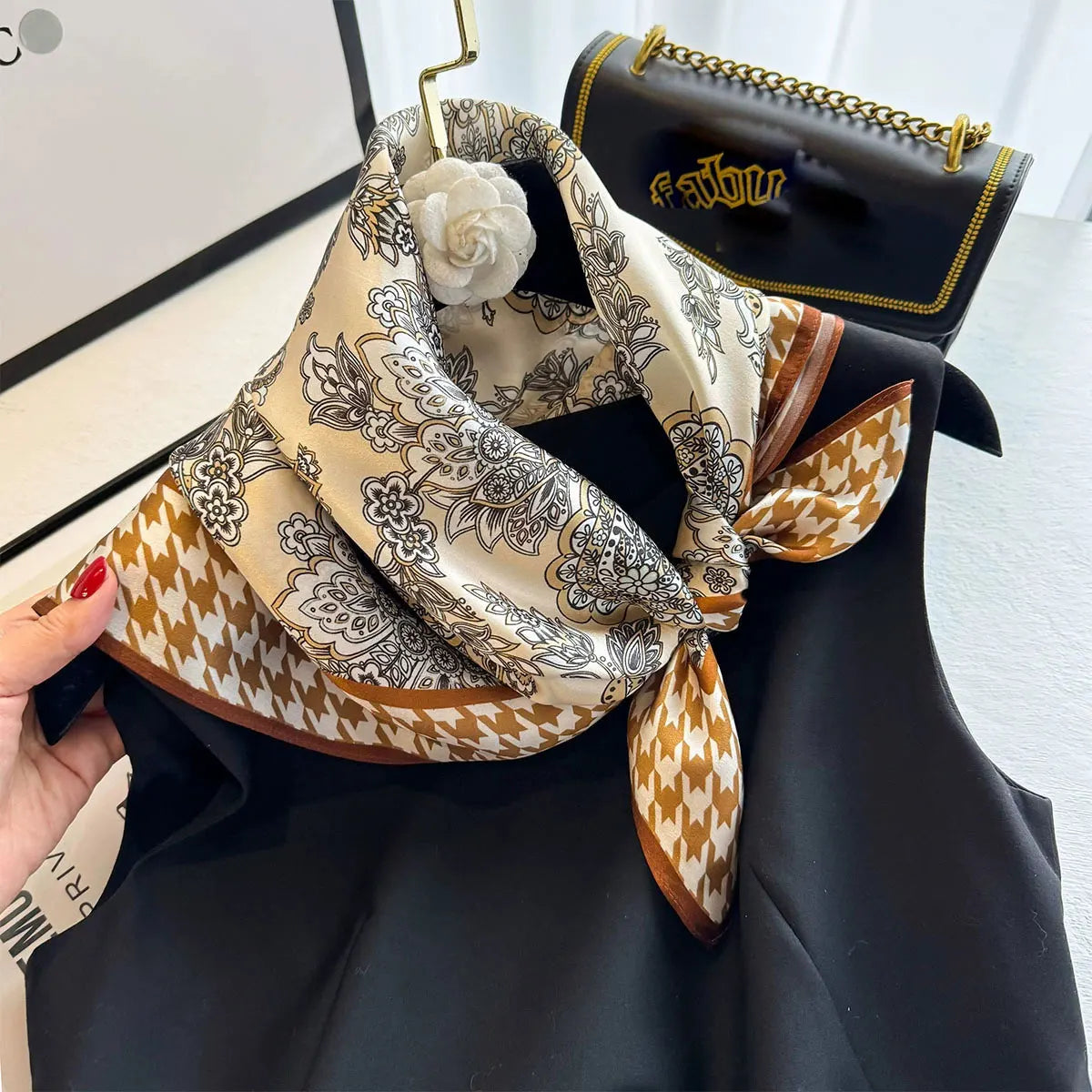 Elegant 100% Natural Silk Square Scarf