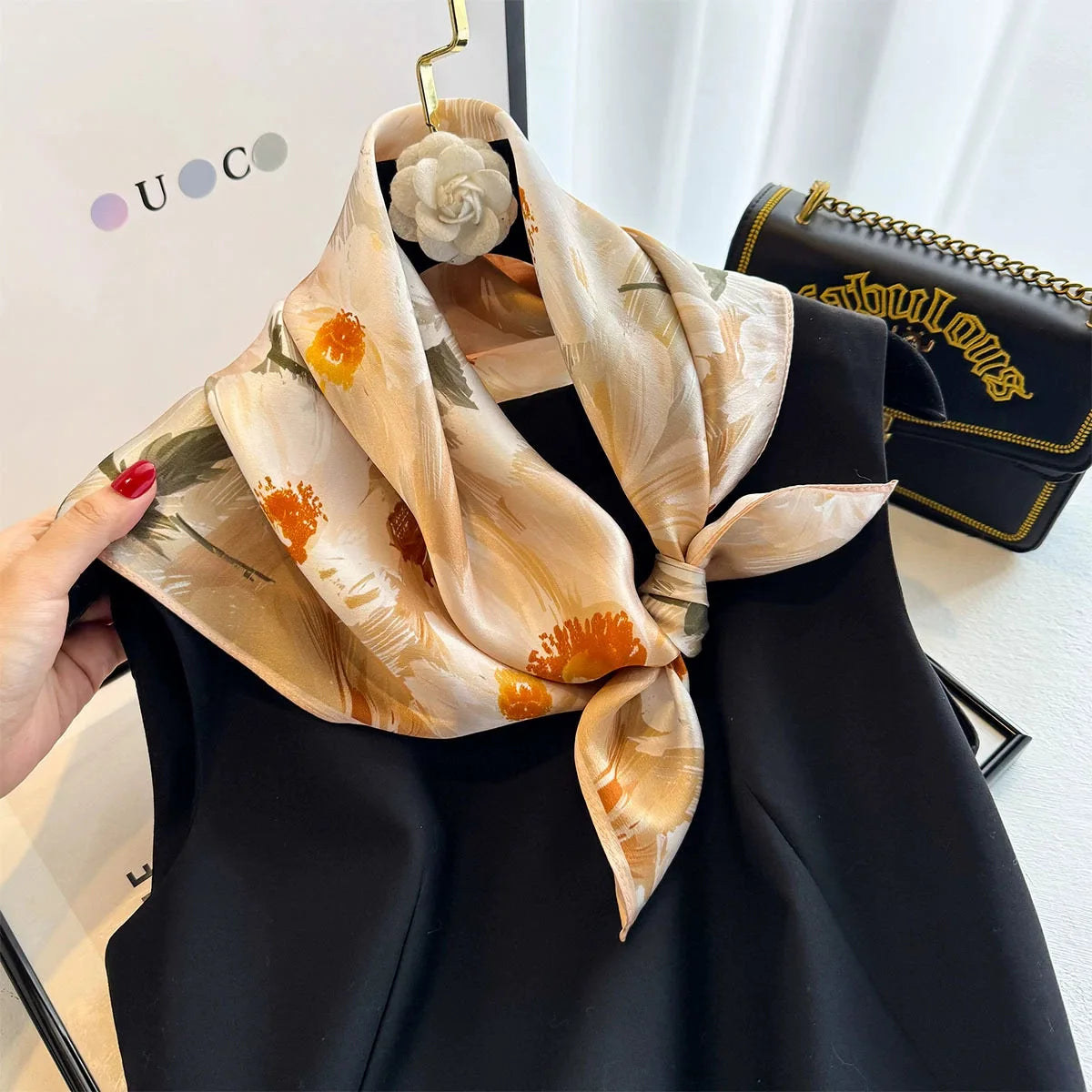 Elegant 100% Natural Silk Square Scarf