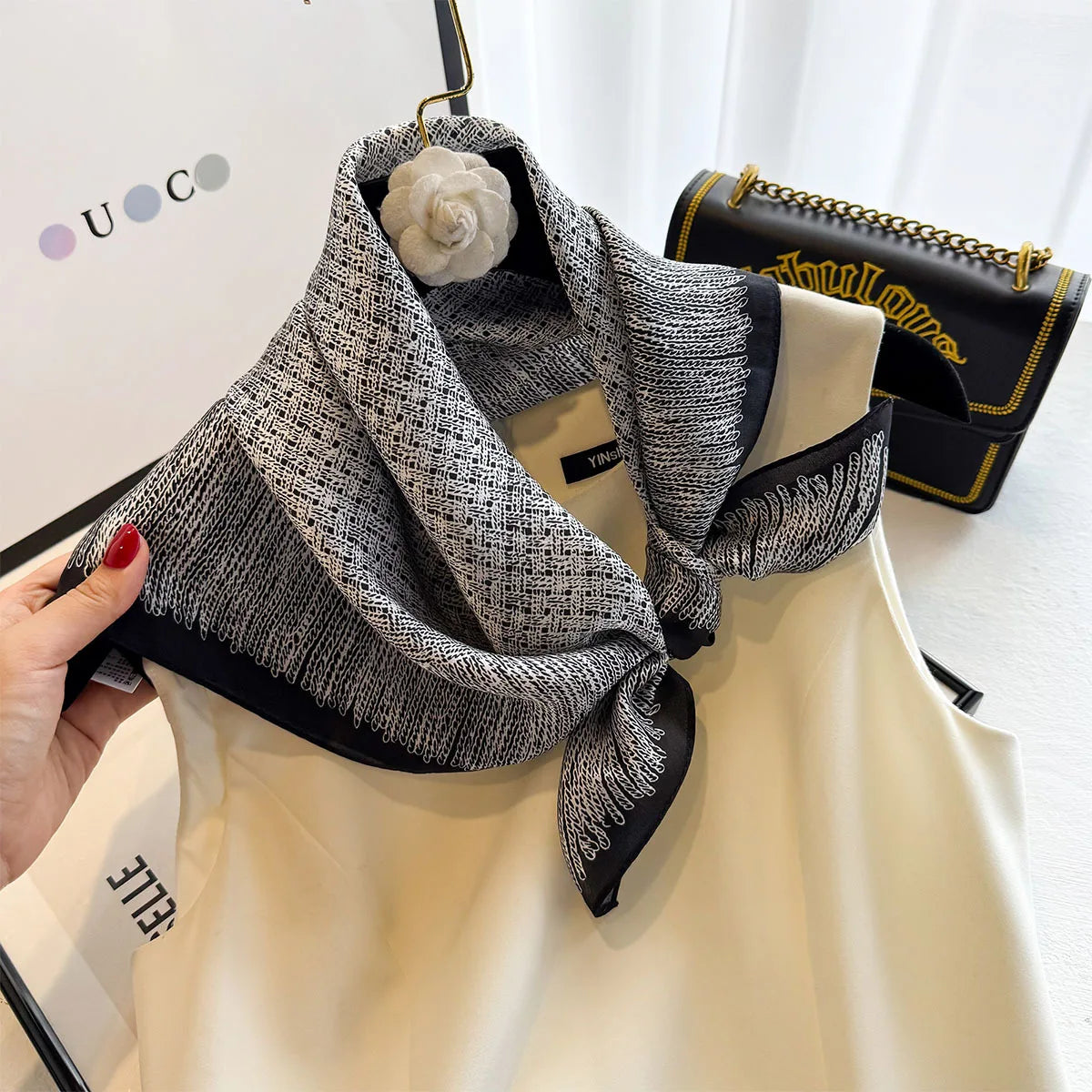 Elegant 100% Natural Silk Square Scarf