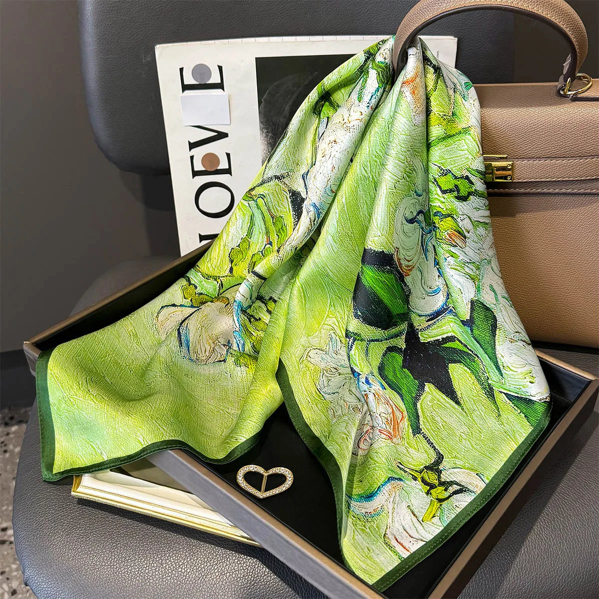 Elegant 100% Natural Silk Square Scarf