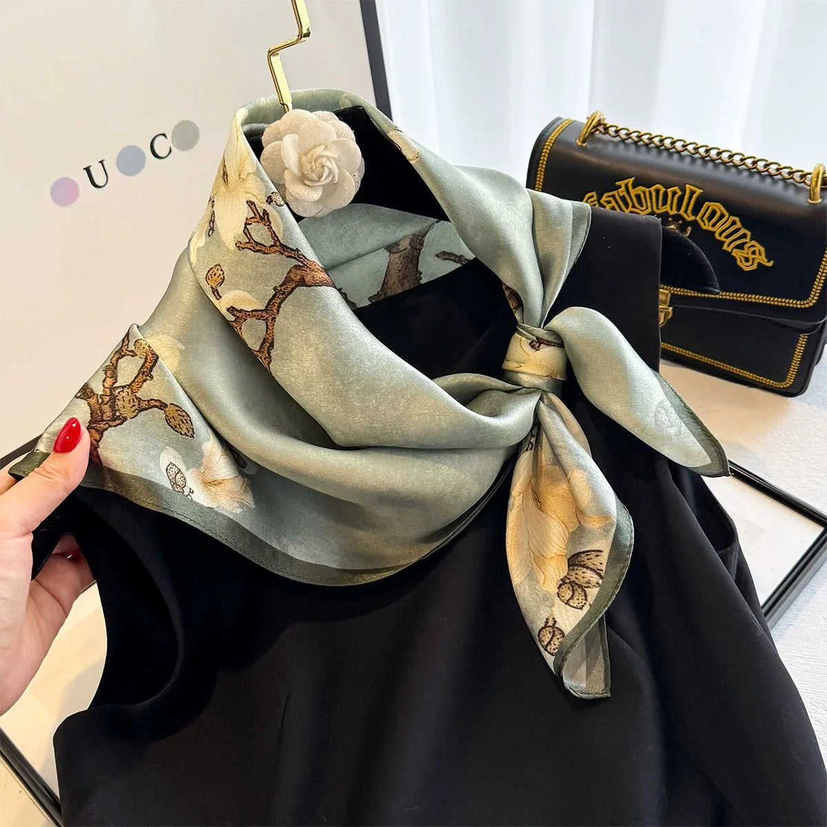Elegant 100% Natural Silk Square Scarf