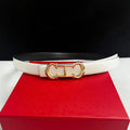 Leather Belt with Gold Letter Buckle