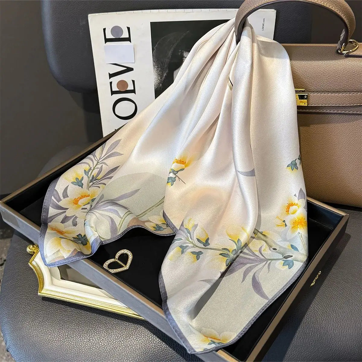 Elegant 100% Natural Silk Square Scarf