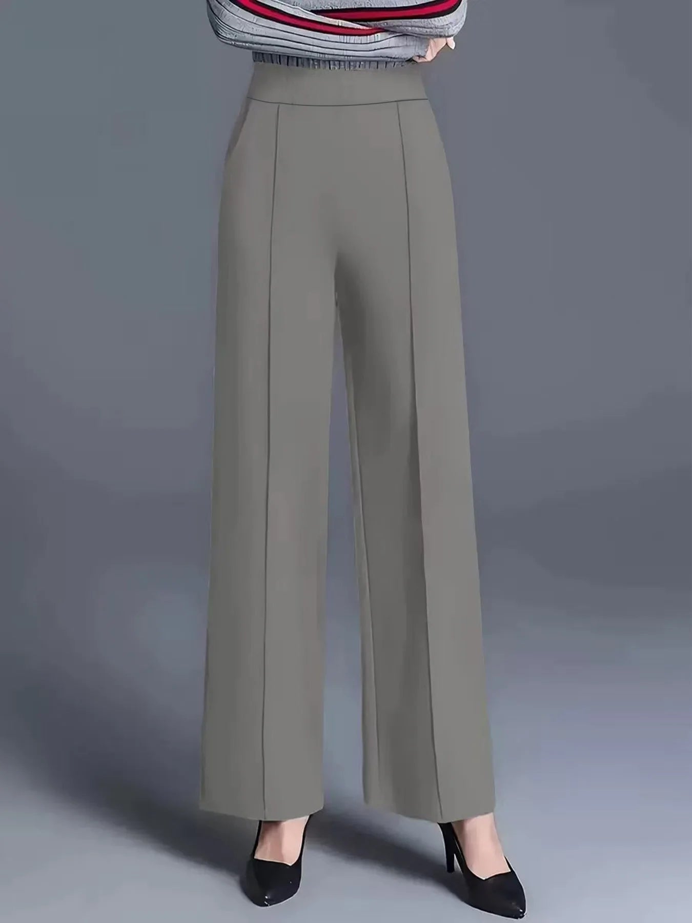 High-Waist Wide Leg Casual Pants