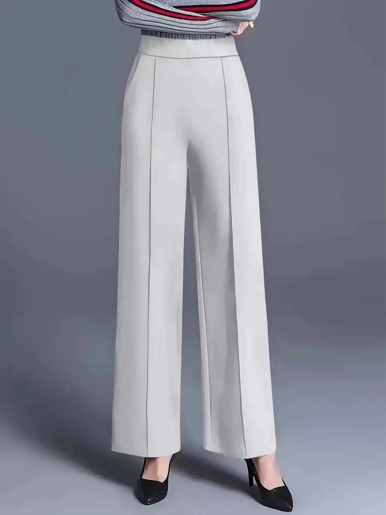 High-Waist Wide Leg Casual Pants