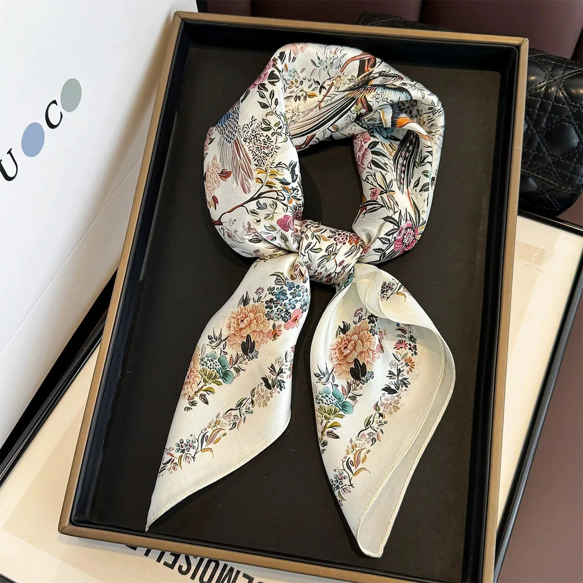 Elegant 100% Natural Silk Square Scarf