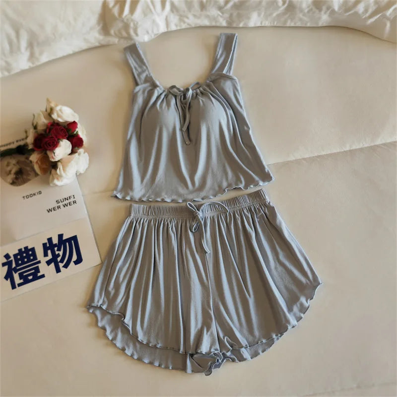 Modal Sleeveless Pajama Two-Piece Set