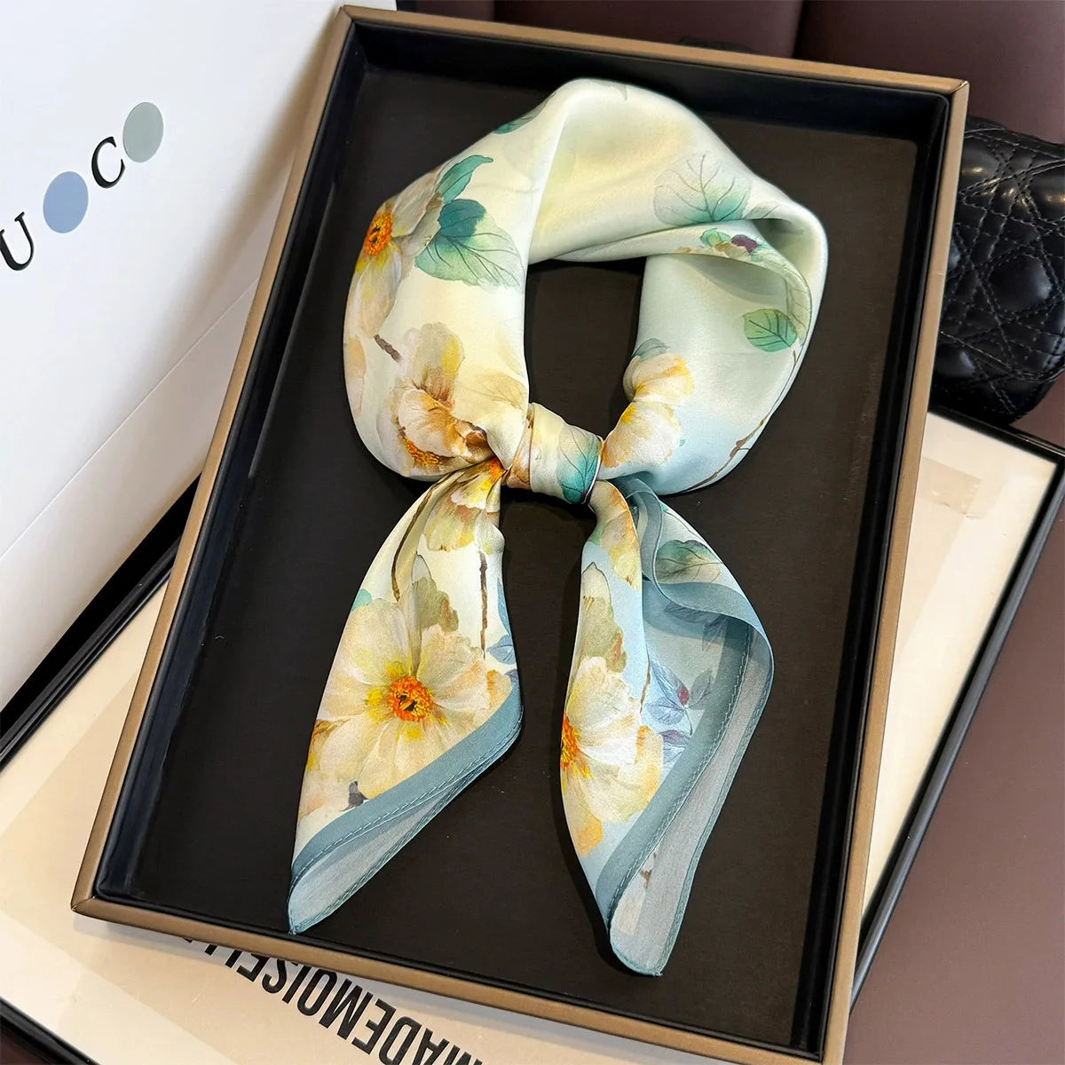 Elegant 100% Natural Silk Square Scarf