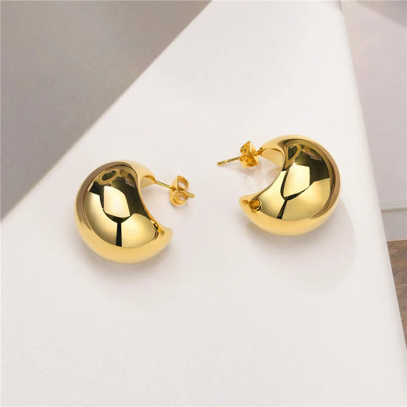 Lightweight Smooth Gold Teardrop Earrings