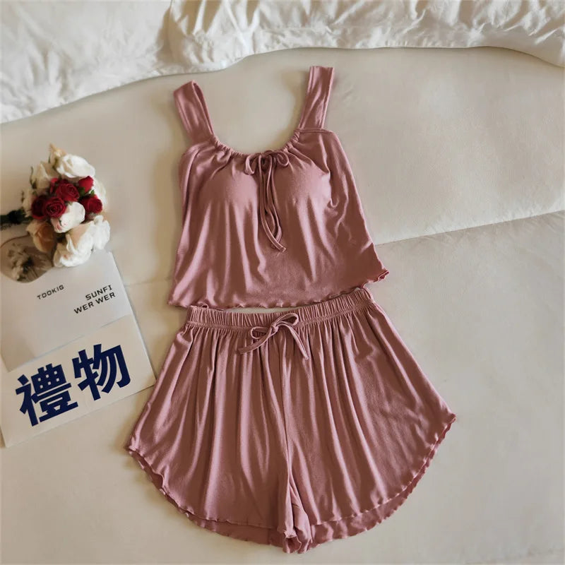 Modal Sleeveless Pajama Two-Piece Set