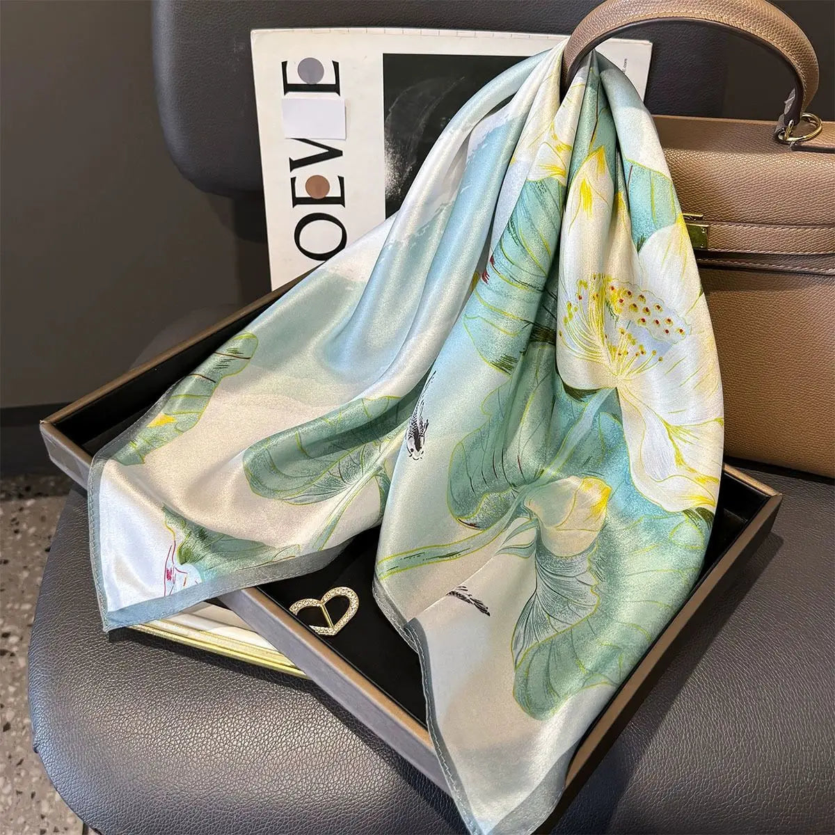 Elegant 100% Natural Silk Square Scarf