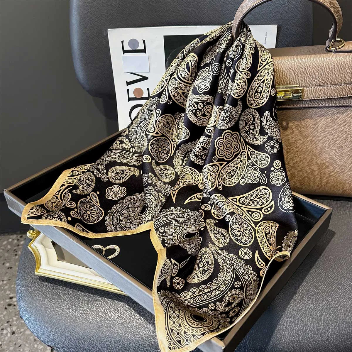 Elegant 100% Natural Silk Square Scarf