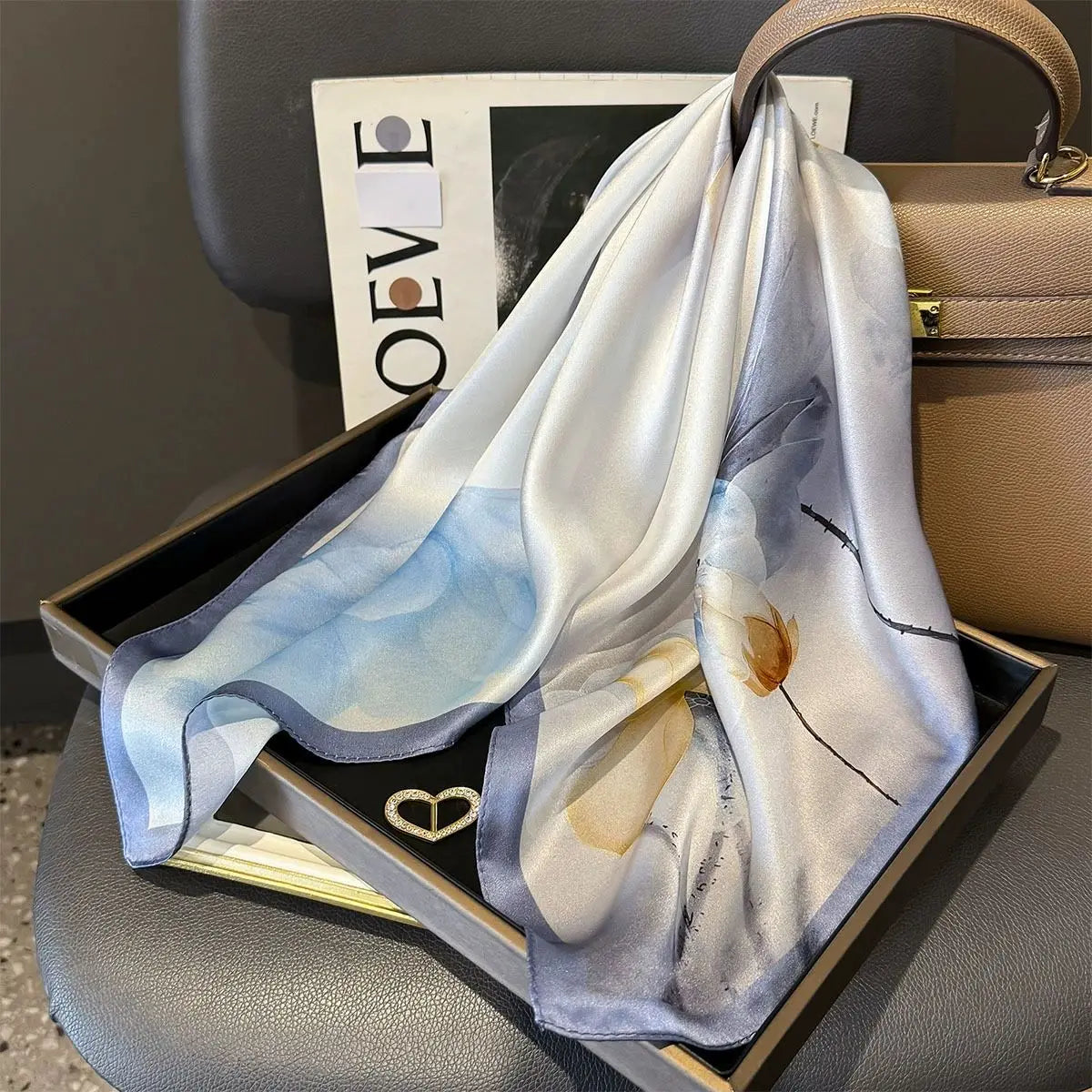 Elegant 100% Natural Silk Square Scarf