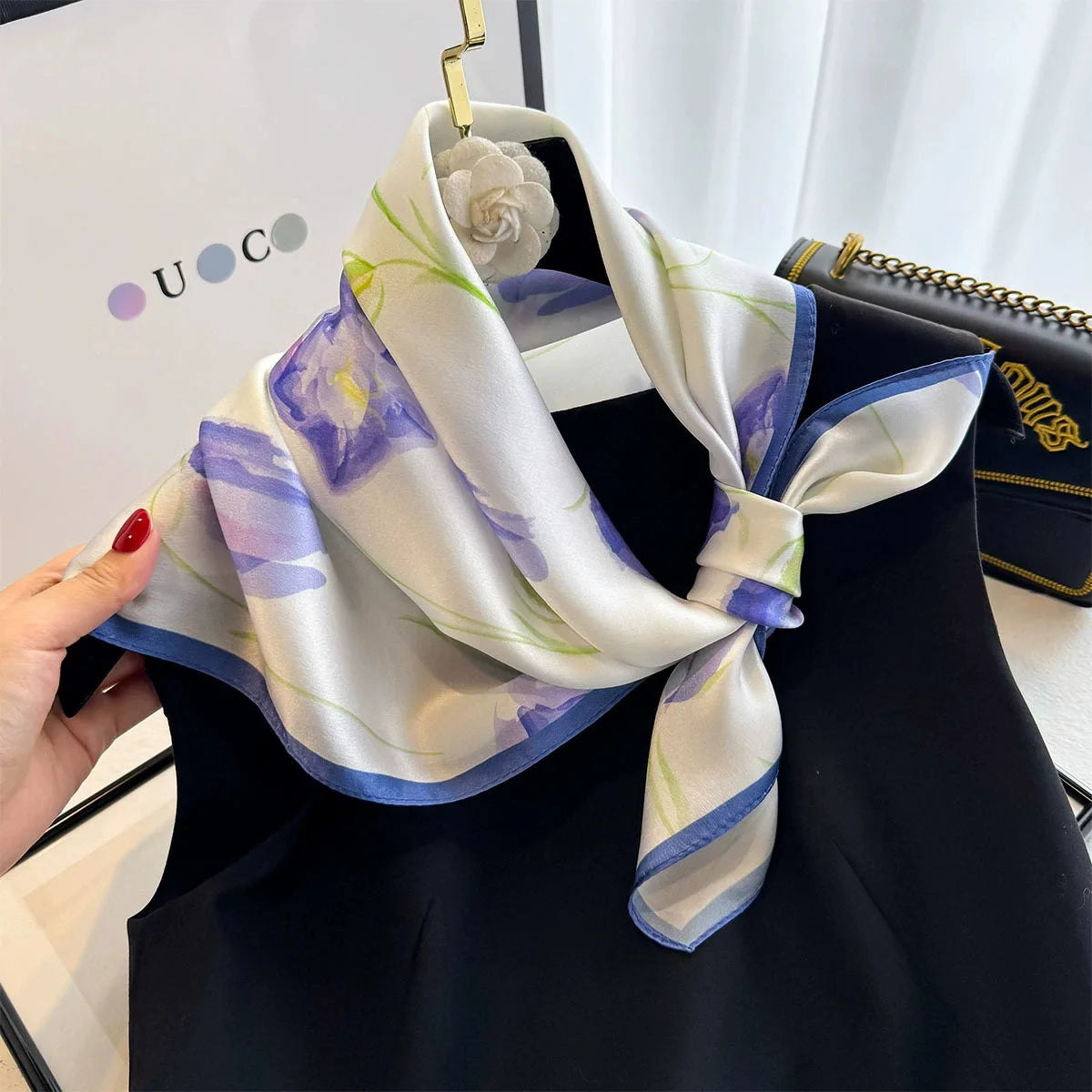 Elegant 100% Natural Silk Square Scarf