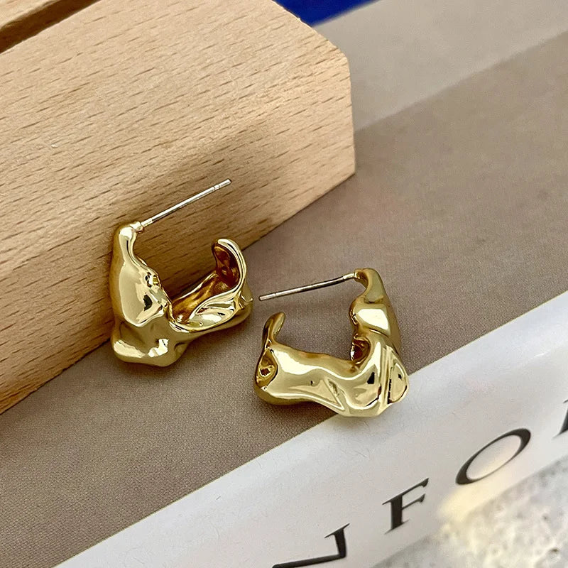Lightweight Smooth Gold Teardrop Earrings