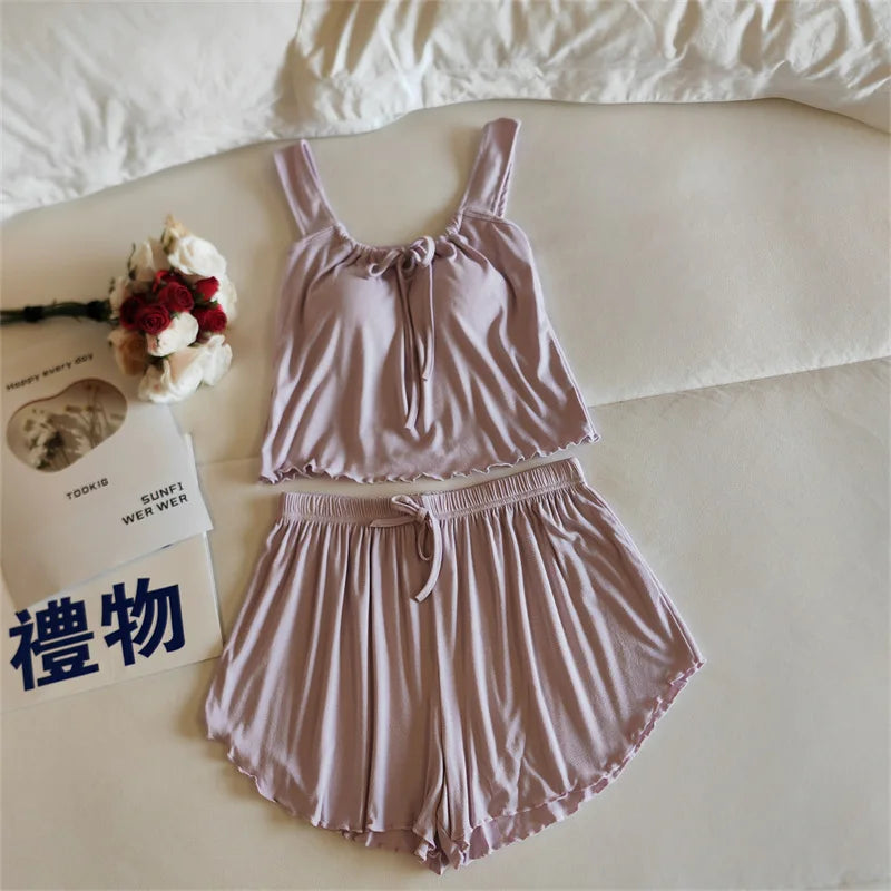 Modal Sleeveless Pajama Two-Piece Set