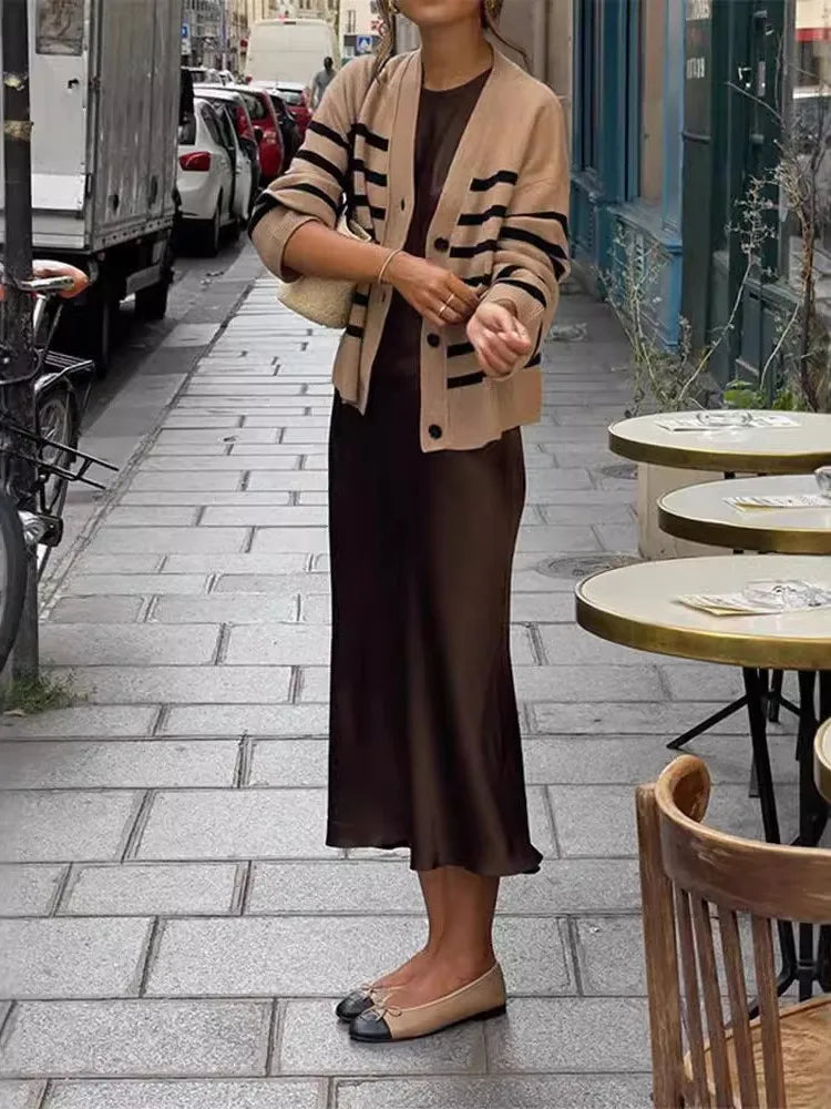 Elegant Sleeveless Satin Midi Dress