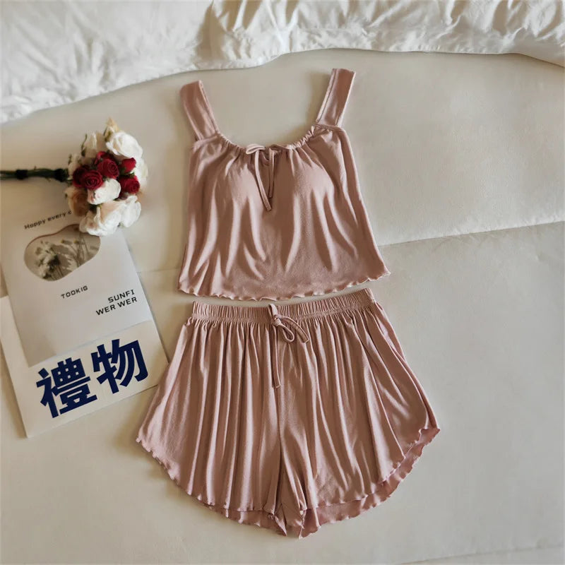 Modal Sleeveless Pajama Two-Piece Set