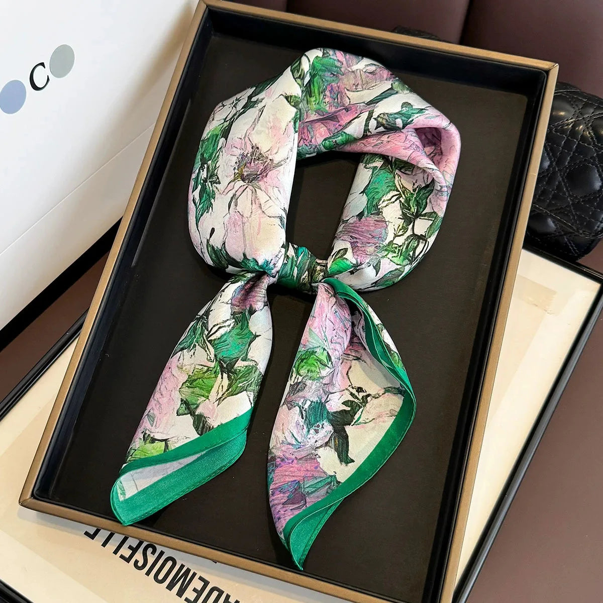 Elegant 100% Natural Silk Square Scarf