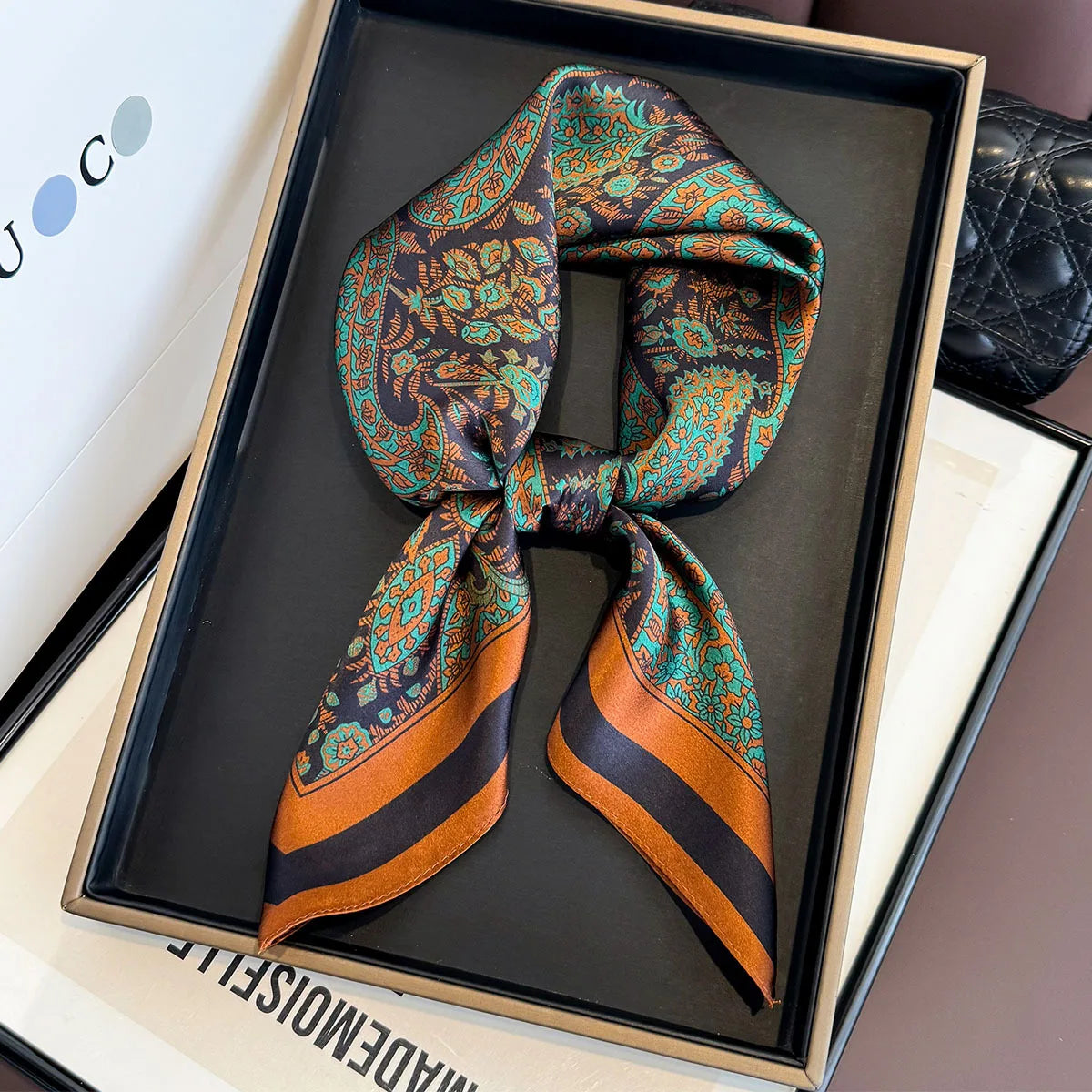 Elegant 100% Natural Silk Square Scarf