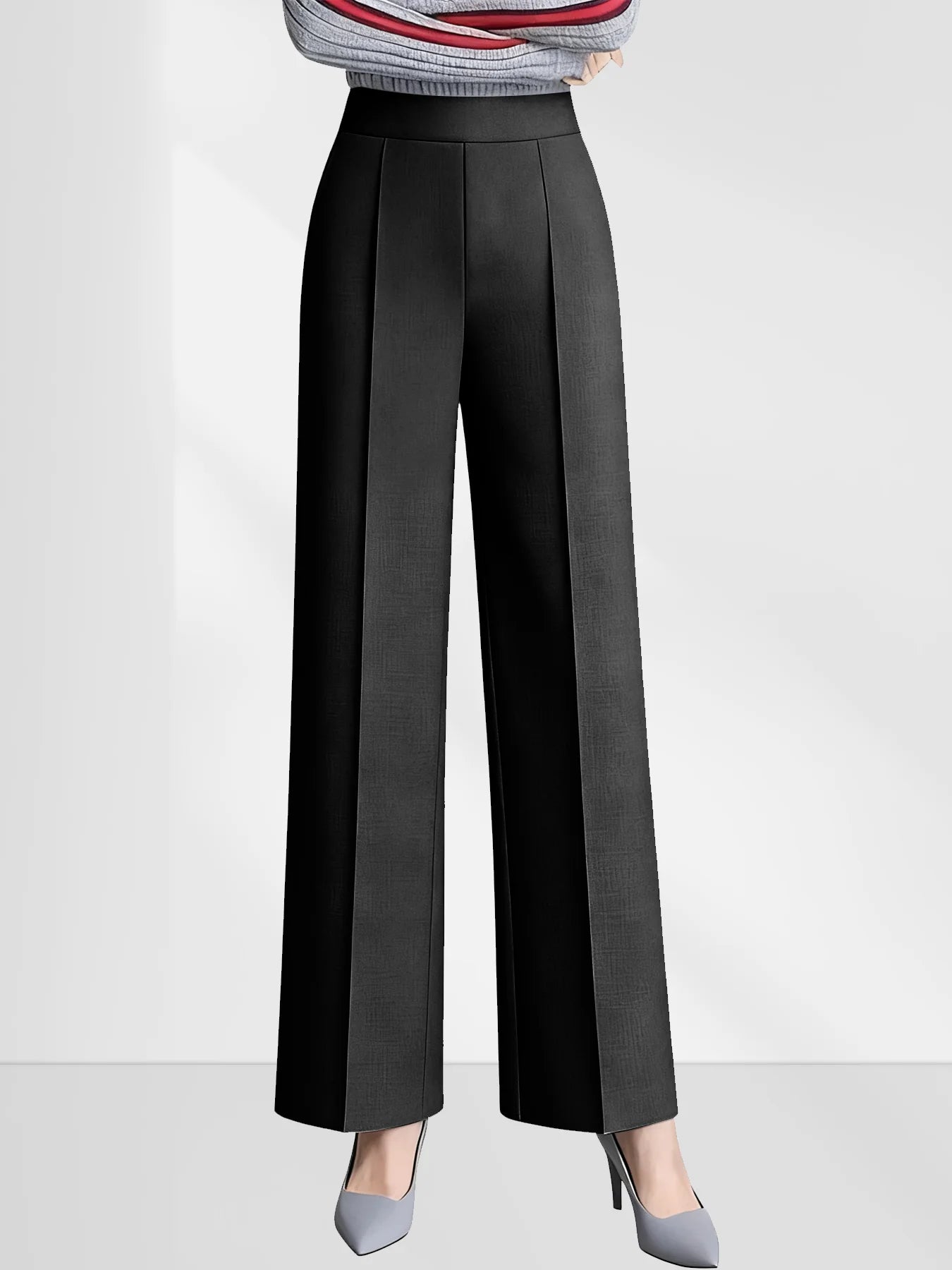 High-Waist Wide Leg Casual Pants