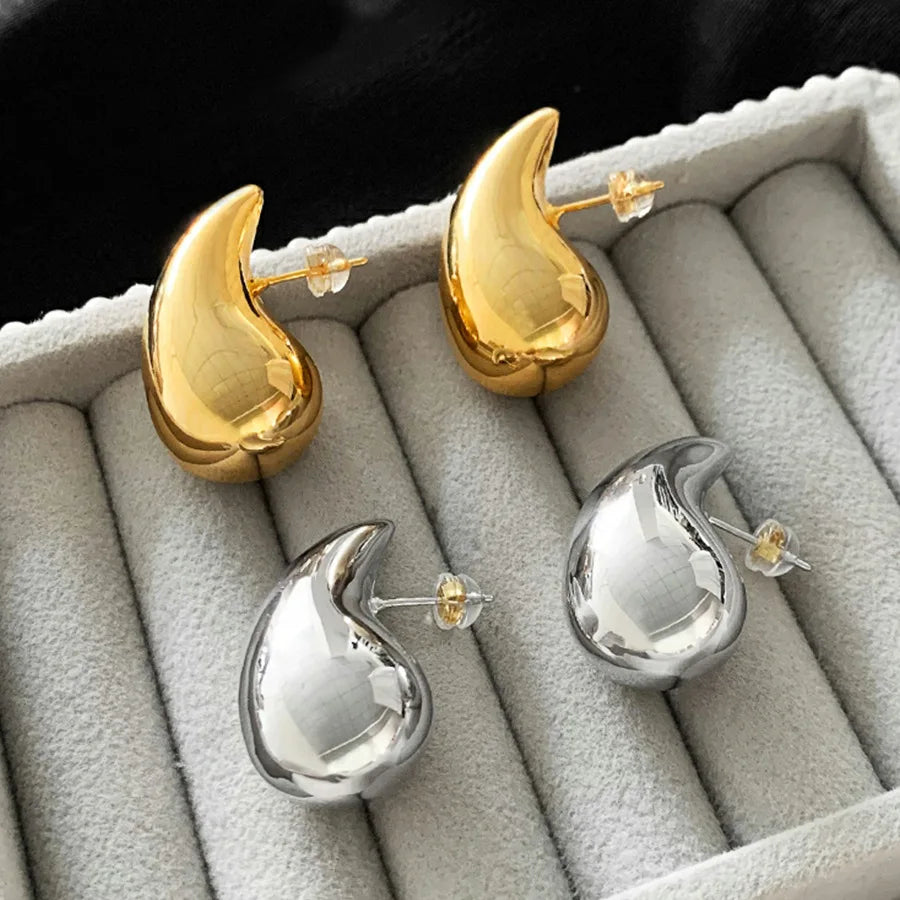 Lightweight Smooth Gold Teardrop Earrings