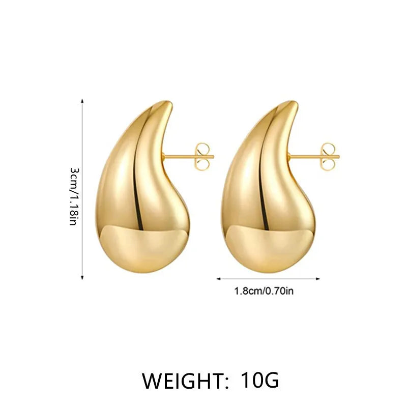 Lightweight Smooth Gold Teardrop Earrings