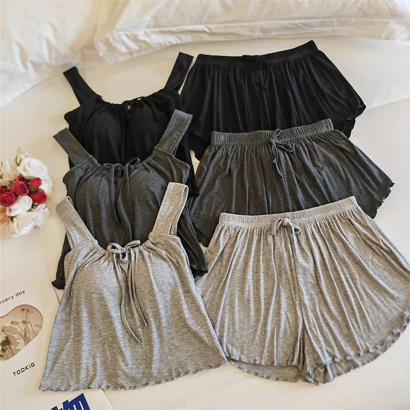 Modal Sleeveless Pajama Two-Piece Set