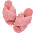 Cross Band Memory Foam Fuzzy Slippers