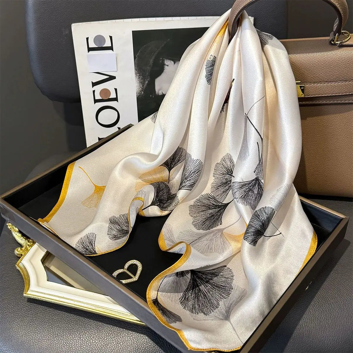 Elegant 100% Natural Silk Square Scarf
