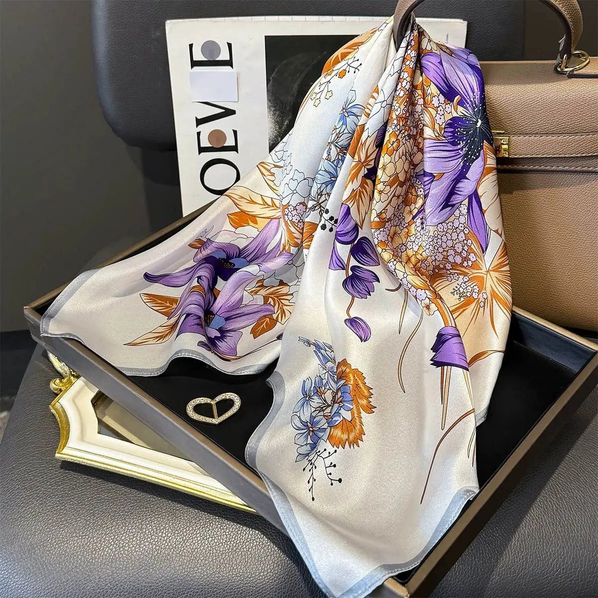 Elegant 100% Natural Silk Square Scarf
