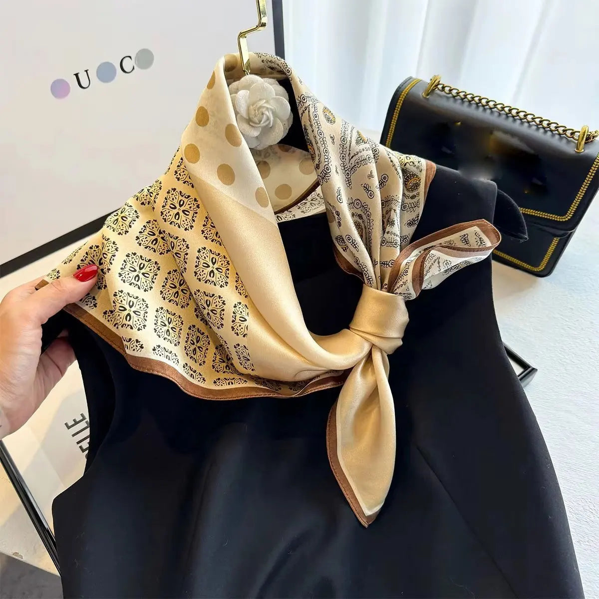 Elegant 100% Natural Silk Square Scarf