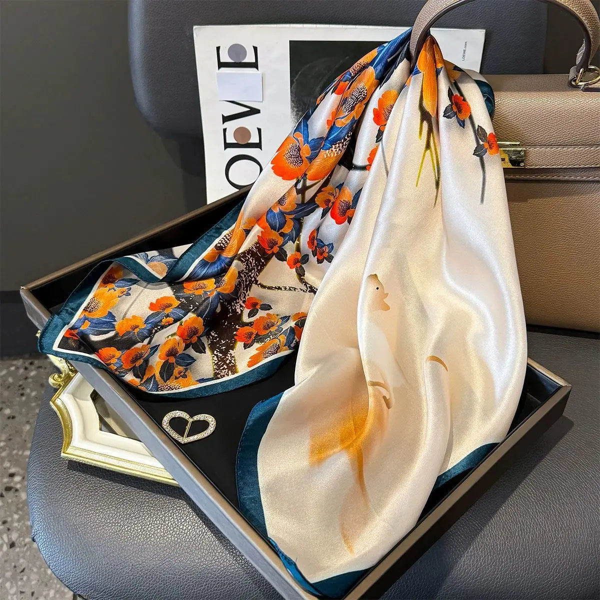 Elegant 100% Natural Silk Square Scarf